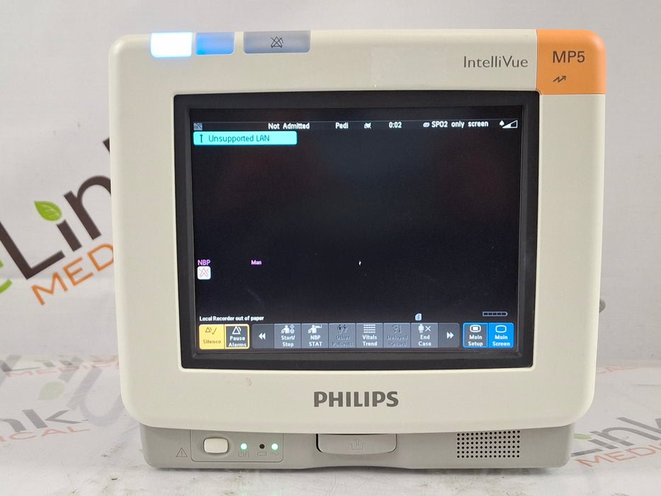 Philips Intellivue MP5 - ECG, OxiMax SpO2, NIBP Patient Monitor