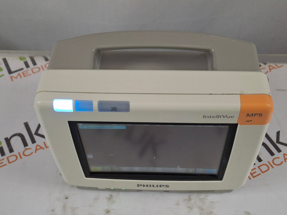 Philips Intellivue MP5 - ECG, OxiMax SpO2, NIBP Patient Monitor