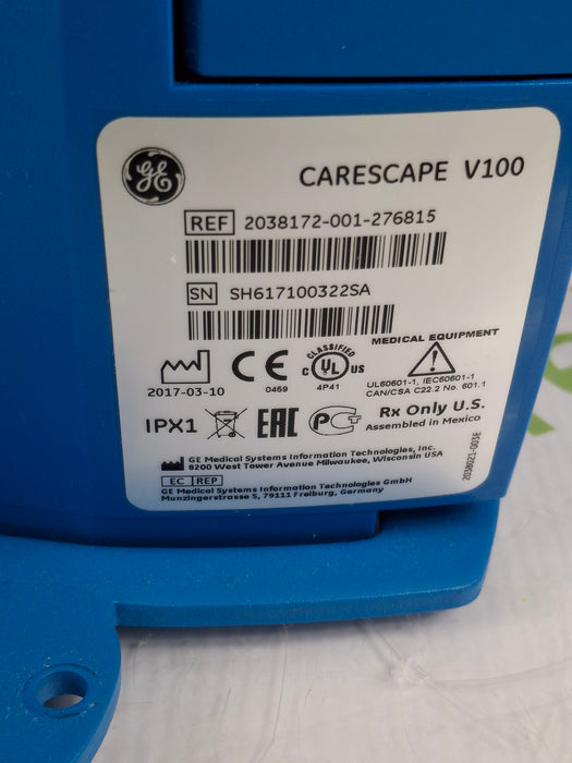 GE Healthcare Dinamap V100 - NIBP, SpO2, Temp Vital Signs Monitor