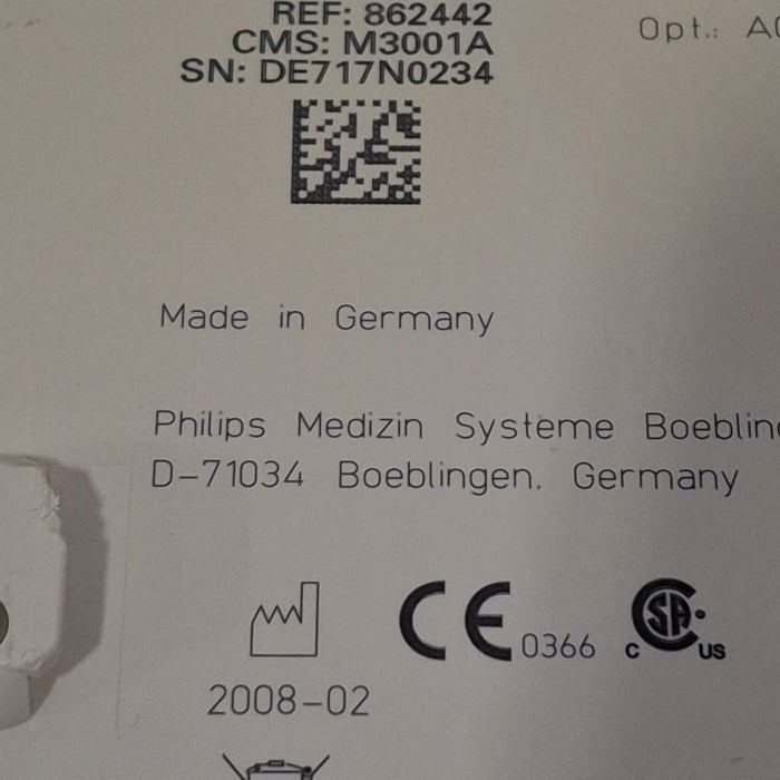 Philips M3001A-A01C06 Fast SpO2, NIBP, ECG, Temp, IBP MMS Module