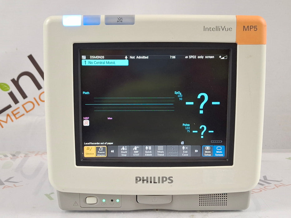 Philips Intellivue MP5 - ECG, OxiMax SpO2, NIBP Patient Monitor