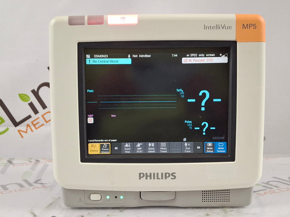 Philips Intellivue MP5 - ECG, OxiMax SpO2, NIBP Patient Monitor