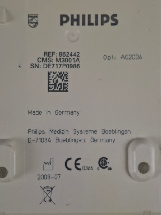 Philips M3001A-A02C06 OxiMax SpO2, NIBP, ECG, Temp, IBP MMS Module