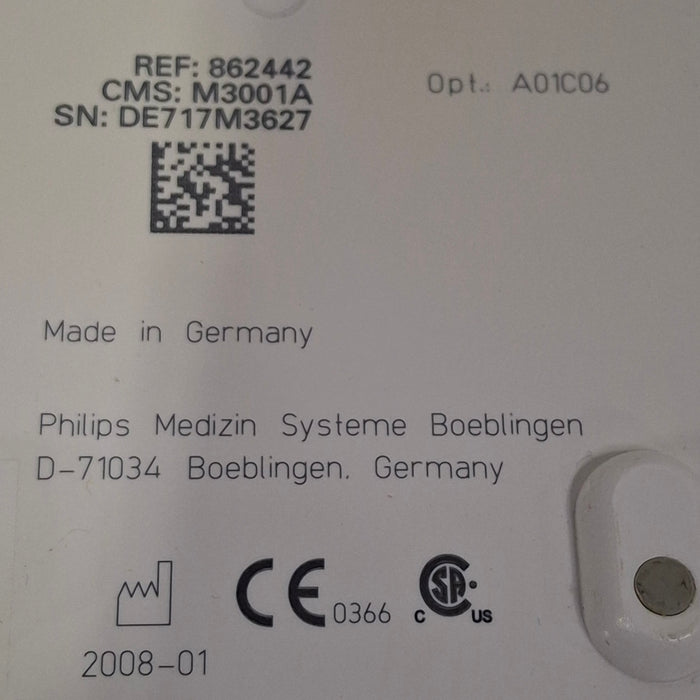 Philips M3001A-A01C06 Fast SpO2, NIBP, ECG, Temp, IBP MMS Module