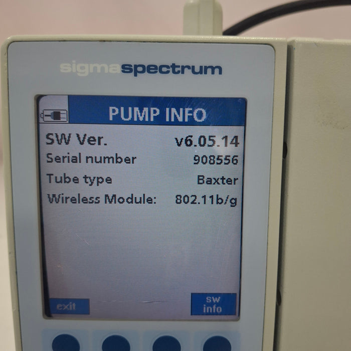 Baxter Sigma Spectrum 6.05.14 with B/G Battery Infusion Pump