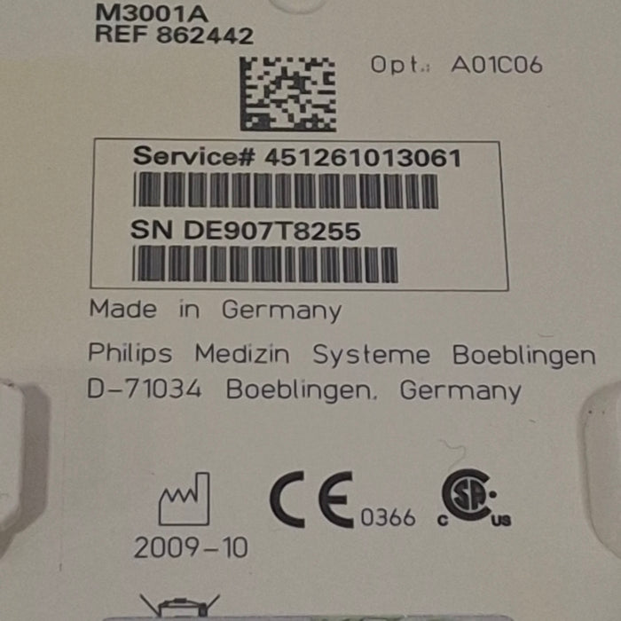 Philips M3001A-A01C06 Fast SpO2, NIBP, ECG, Temp, IBP MMS Module