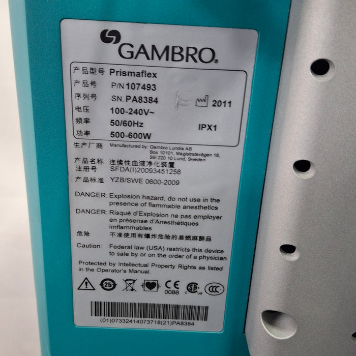 Gambro Prismaflex Dialysis Machine