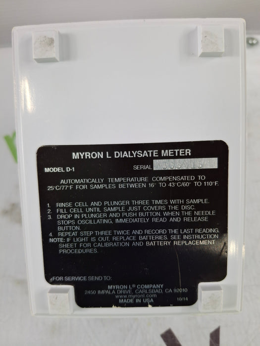 Myron L Company D-1 Dialysate Meter