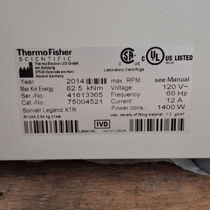 Thermo Scientific Sorvall Legend XTR Centrifuge