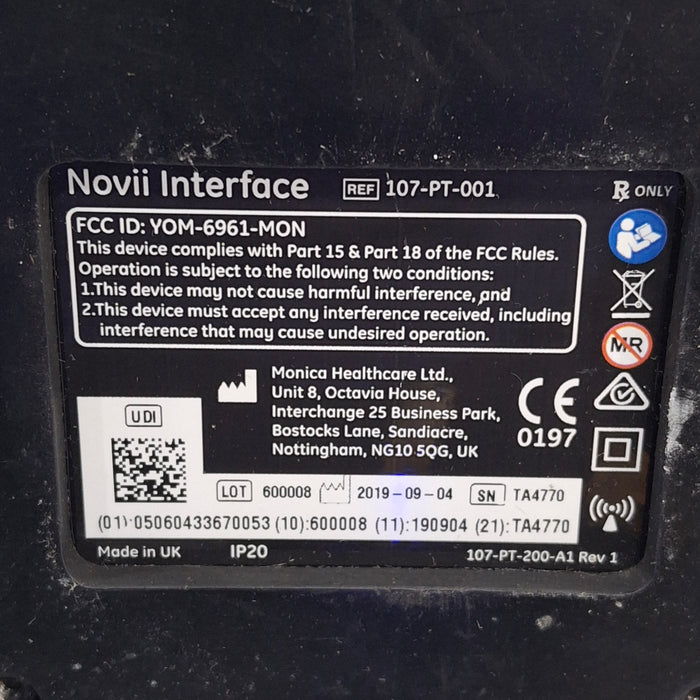 Monica Healthcare Limited 107-PT-001 Fetal Monitor