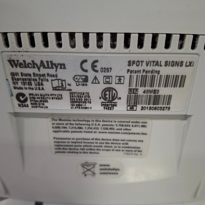 Welch Allyn Spot LXi - NIBP, ThermoScan, Masimo SpO2 Vital Signs Monitor