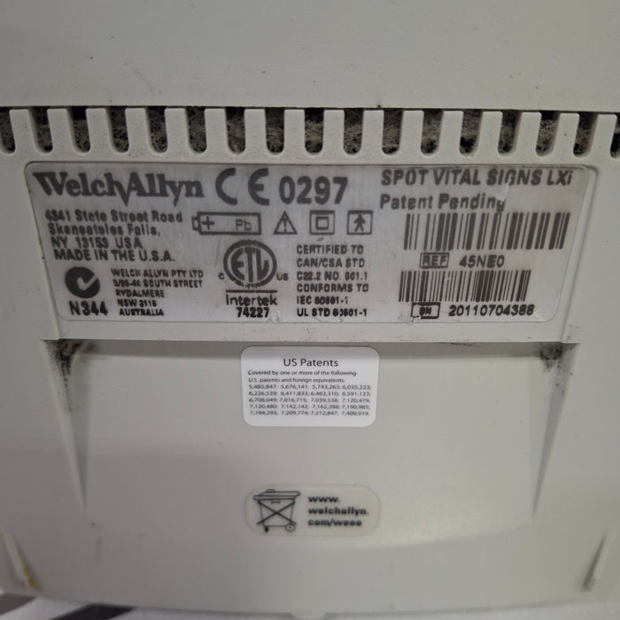 Welch Allyn Spot LXi - NIBP, ThermoScan, Nellcor SpO2 Vital Signs Monitor