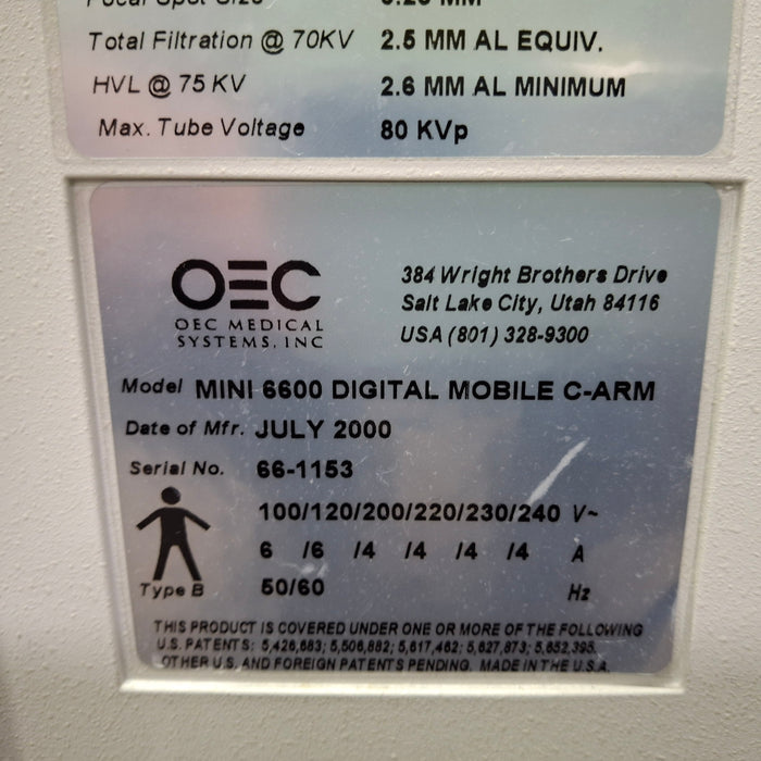 OEC Medical Systems Mini 6600 C-Arm