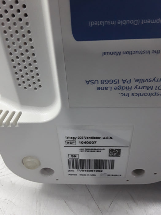 Respironics Trilogy 202 Ventilator
