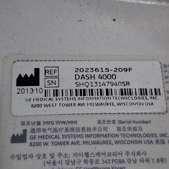 GE Healthcare Dash 4000 - GE/Nellcor SpO2 Patient Monitor