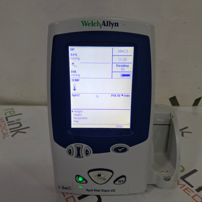 Welch Allyn Spot LXi - NIBP, ThermoScan, Masimo SpO2 Vital Signs Monitor