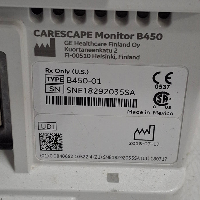 GE Healthcare Carescape B450 Emergency Care Patient Monitor