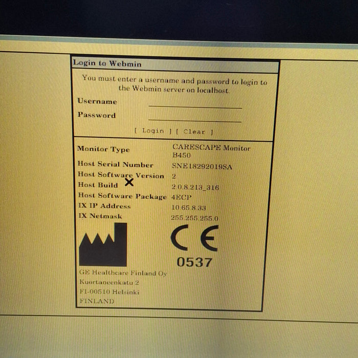 GE Healthcare Carescape B450 Emergency Care Patient Monitor