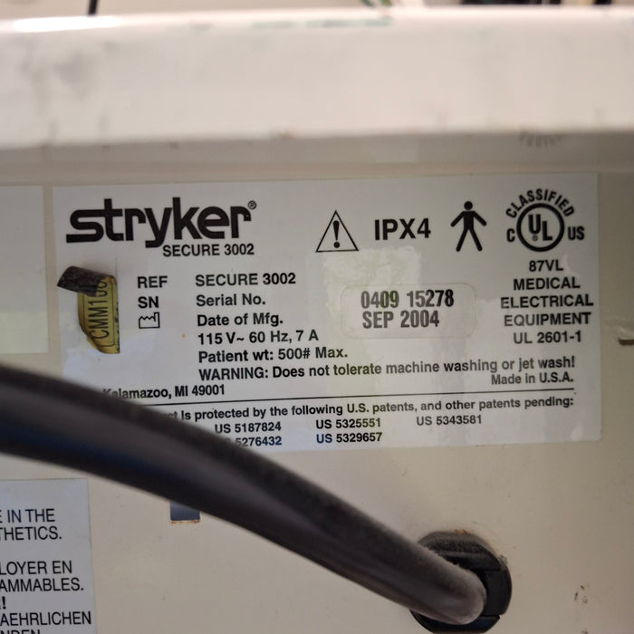 Stryker Secure II 3002 Hospital Bed