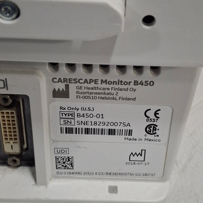 GE Healthcare Carescape B450 Emergency Care Patient Monitor