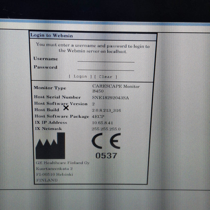 GE Healthcare Carescape B450 Emergency Care Patient Monitor