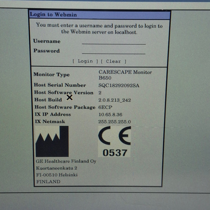 GE Healthcare Carescape B650 Emergency Care Patient Monitor
