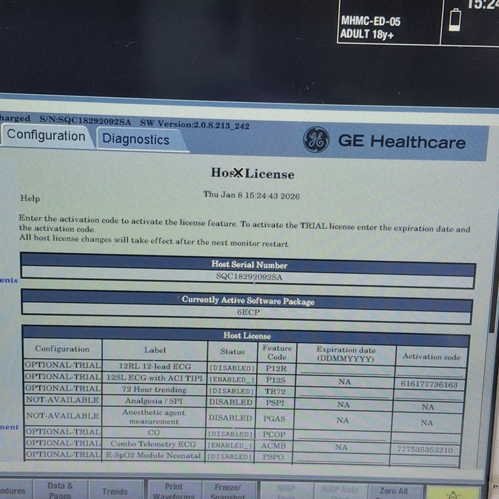 GE Healthcare Carescape B650 Emergency Care Patient Monitor