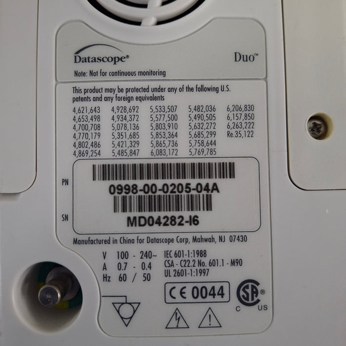 Mindray Datascope Duo Patient Monitor