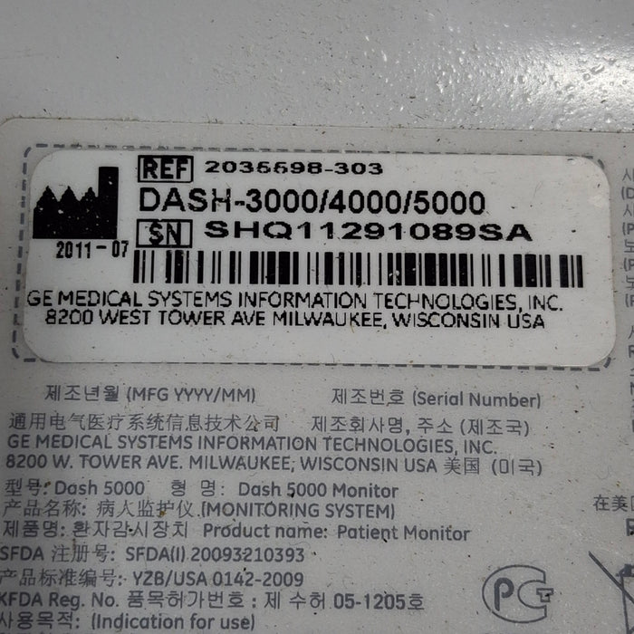 GE Healthcare GE Healthcare Dash 5000 - GE/Nellcor SpO2 Patient Monitor Patient Monitors reLink Online