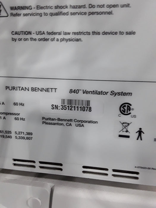 Puritan Bennett 840 Ventilator without Compressor
