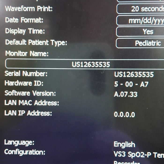 Philips Suresigns VS3 Vital Signs Monitor