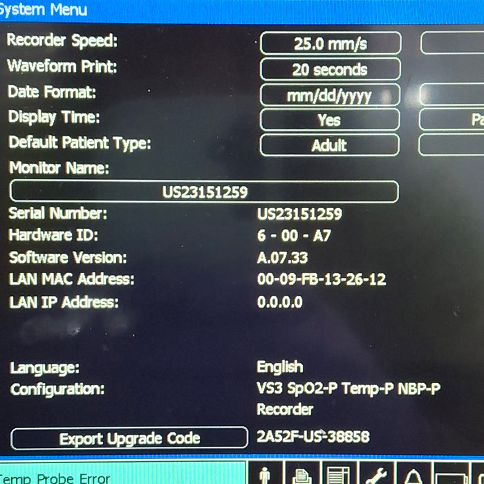 Philips Suresigns VS3 Vital Signs Monitor