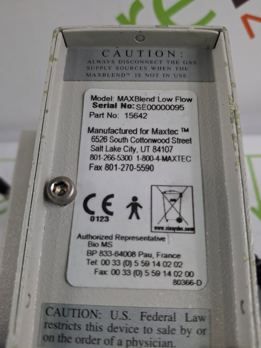 Maxtec, Inc. MAXBlend Low Flow Air/Oxygen Blender