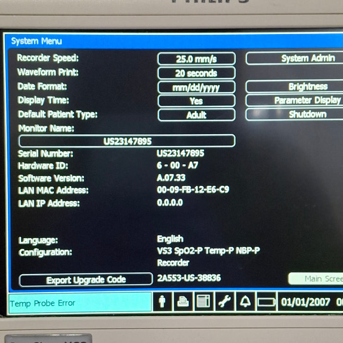 Philips Suresigns VS3 Vital Signs Monitor