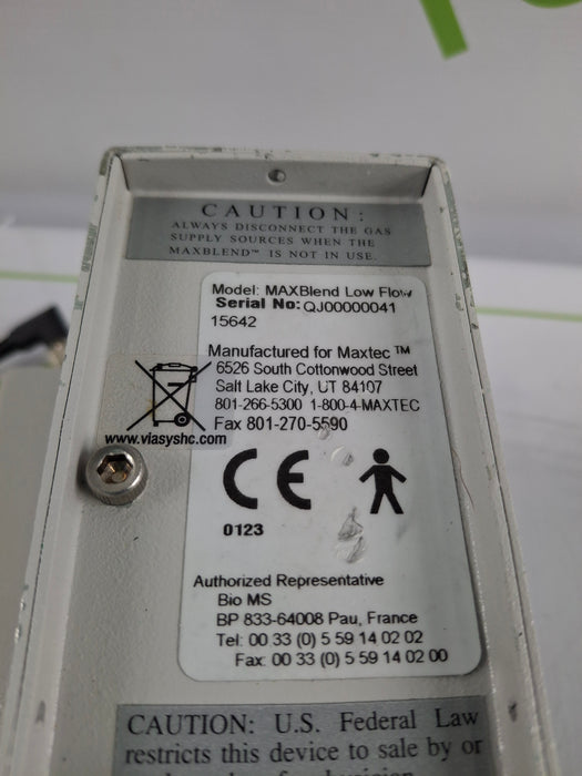 Maxtec, Inc. MAXBlend Low Flow Air/Oxygen Blender