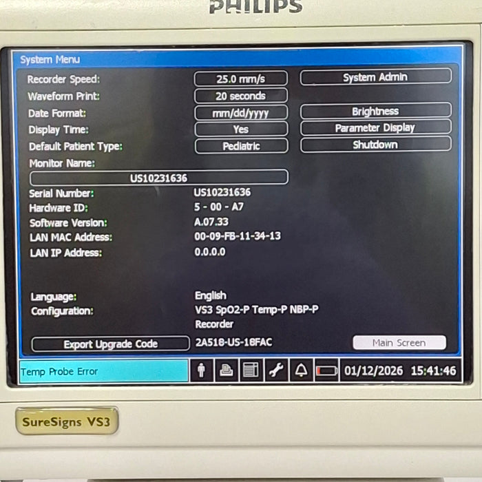 Philips Suresigns VS3 Vital Signs Monitor