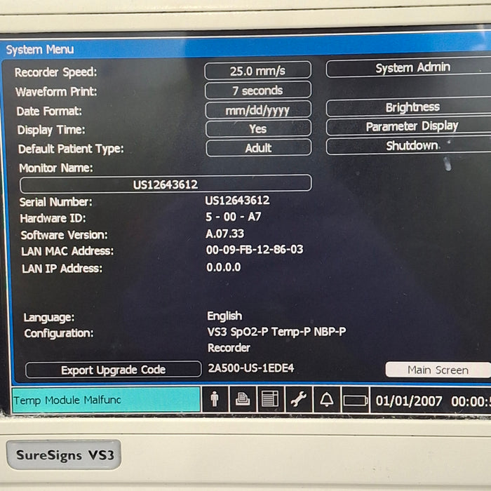 Philips Suresigns VS3 Vital Signs Monitor