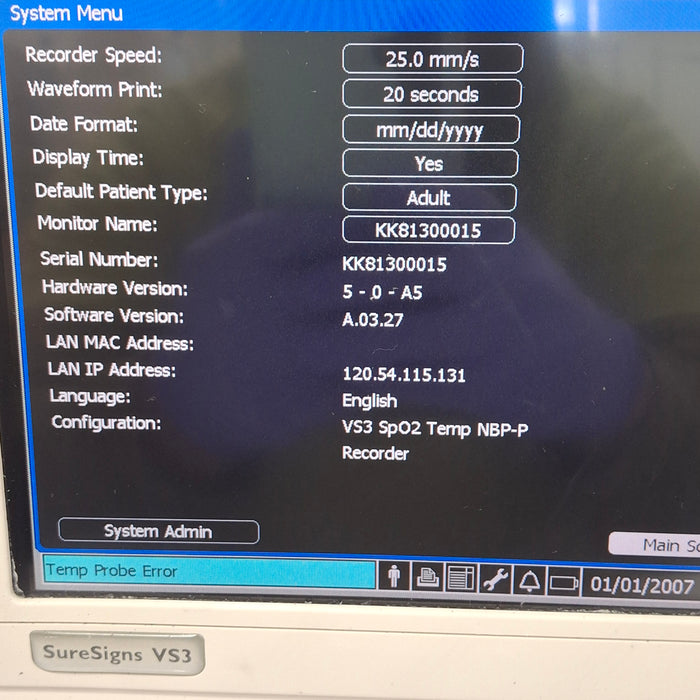 Philips Suresigns VS3 Vital Signs Monitor