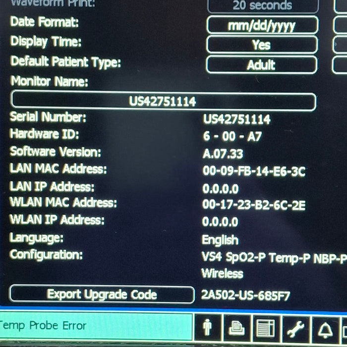 Philips SureSigns VS4 Vital Signs Monitor
