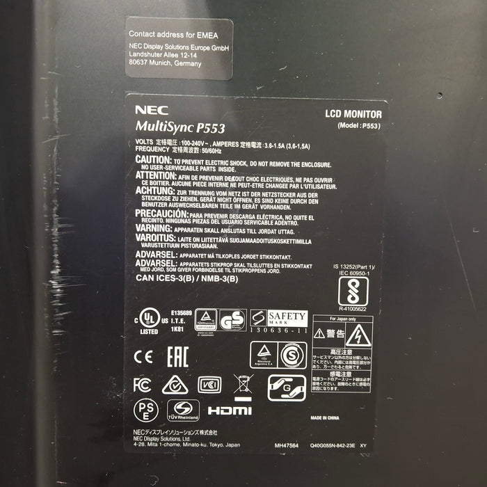 NEC Multisync P553 55" LCD Monitor
