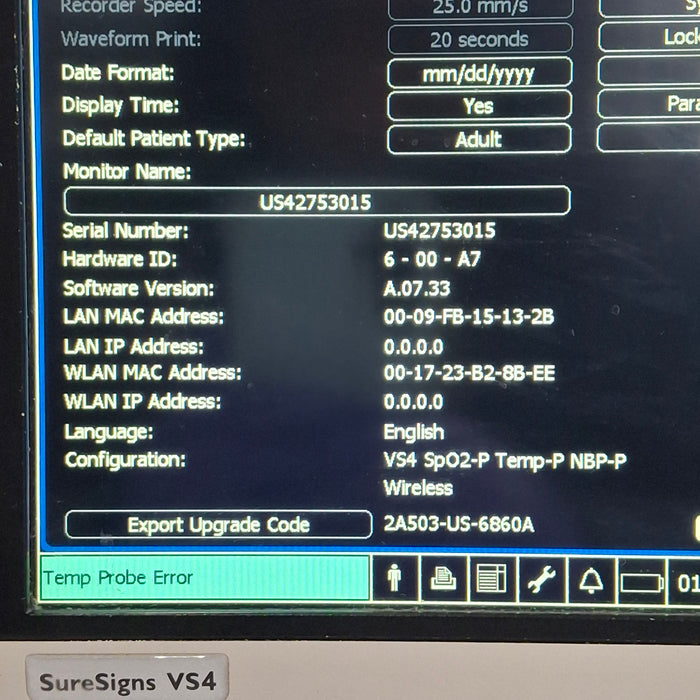 Philips SureSigns VS4 Vital Signs Monitor
