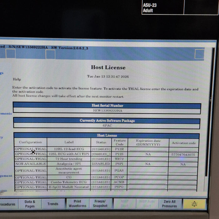 GE Healthcare Carescape B650 Post Anesthesia Care Patient Monitor