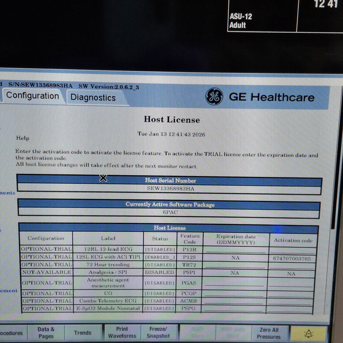 GE Healthcare Carescape B650 Post Anesthesia Care Patient Monitor