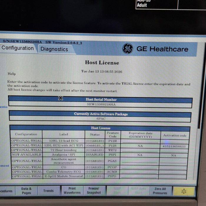 GE Healthcare Carescape B650 Post Anesthesia Care Patient Monitor