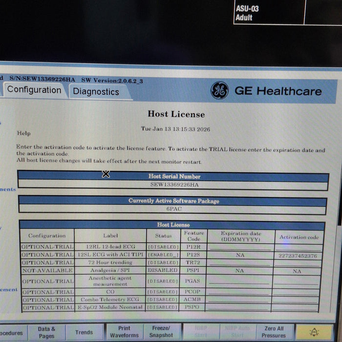 GE Healthcare Carescape B650 Post Anesthesia Care Patient Monitor