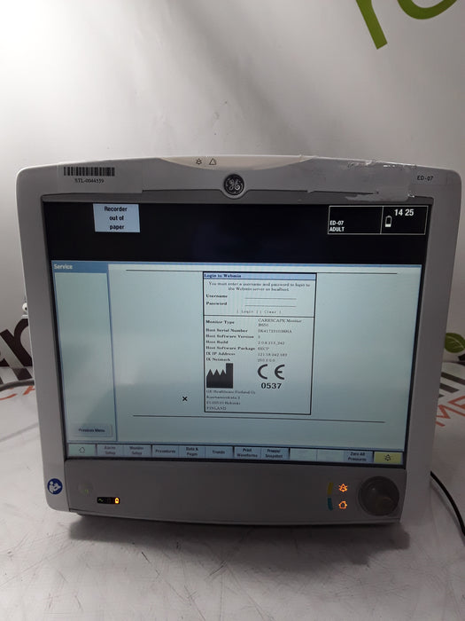 GE Healthcare Carescape B650 Emergency Care Patient Monitor