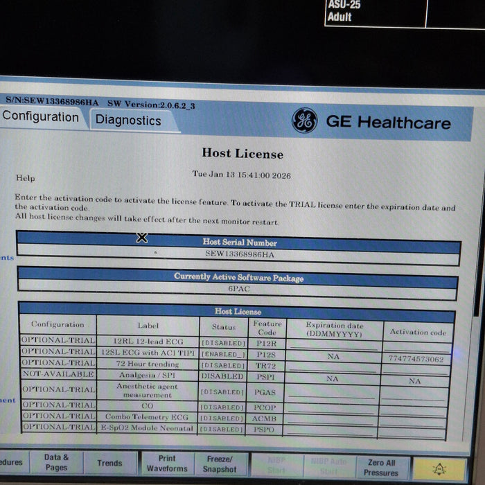 GE Healthcare Carescape B650 Post Anesthesia Care Patient Monitor