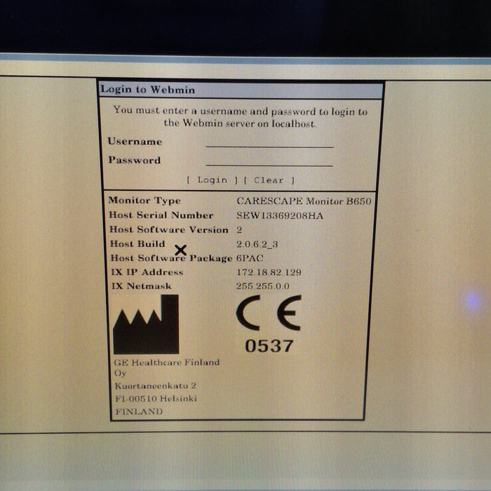 GE Healthcare Carescape B650 Post Anesthesia Care Patient Monitor