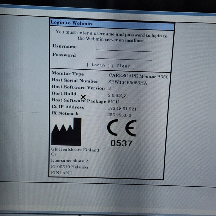 GE Healthcare Carescape B650 Critical Care Patient Monitor