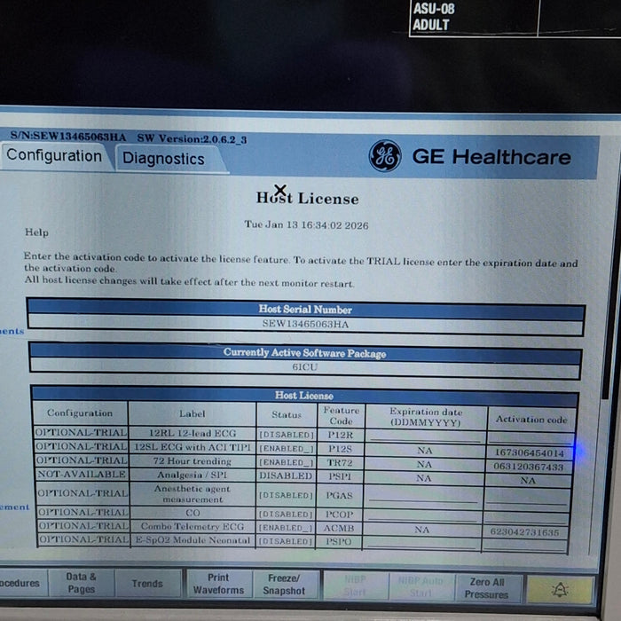 GE Healthcare Carescape B650 Critical Care Patient Monitor